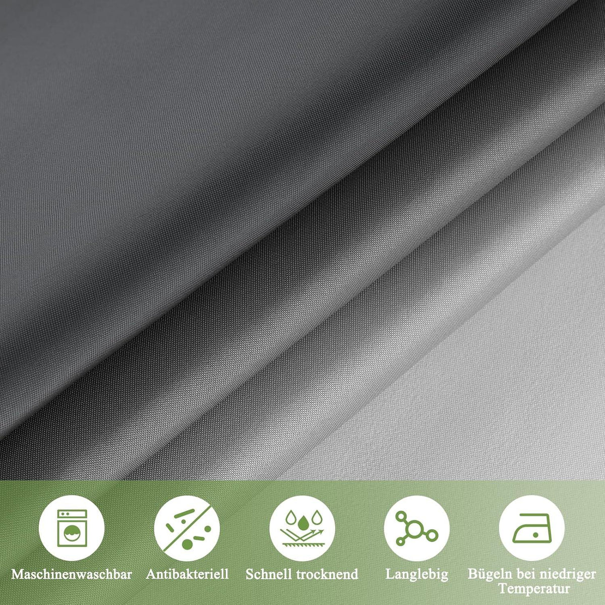Duschvorhang Textil 200x200cm Grau Wasserdicht Waschbar