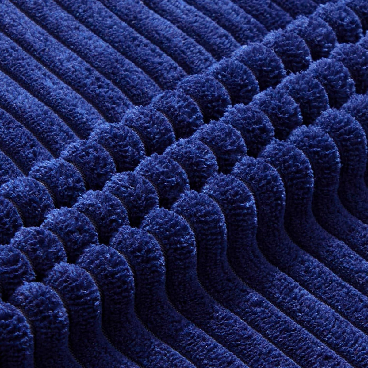 Kissenbezüge 50x50 Blau Kordsamt gestreift 2er Set Topfinel