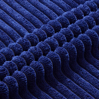 Blau Kordsamt Kissenbezüge 45x45 2er Set gestreift Dekokissen