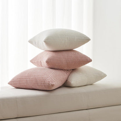Kissenbezug 45x45 Set 4er Sakura Rosa Cord körnig Dekokissen
