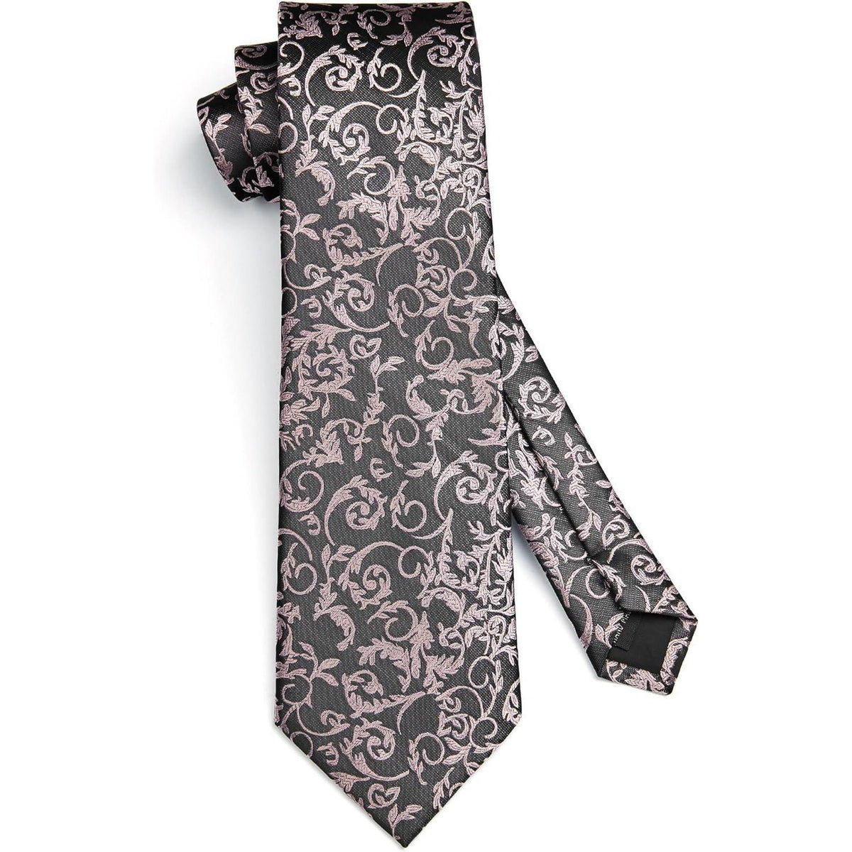 Herren Krawatte & Einstecktuch Set Grau Rosa Formell Hochzeit
