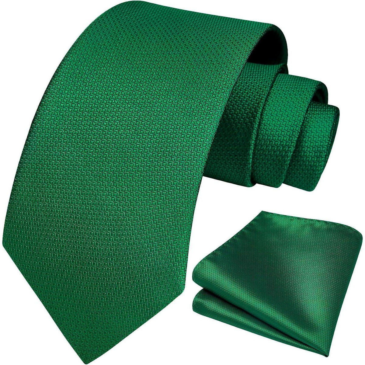 Herren Krawatte & Einstecktuch Set Grün Formell