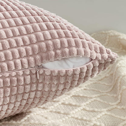 Kissenbezug 40x40 Rosa 4er Set Cord körnig Dekokissen Sofa Wohnzimmer