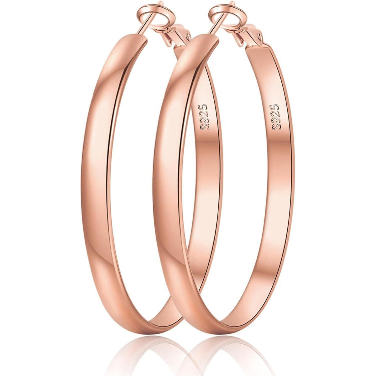 Silber Creolen 925 Damen - Gold/Roségold - Verschiedene Größen