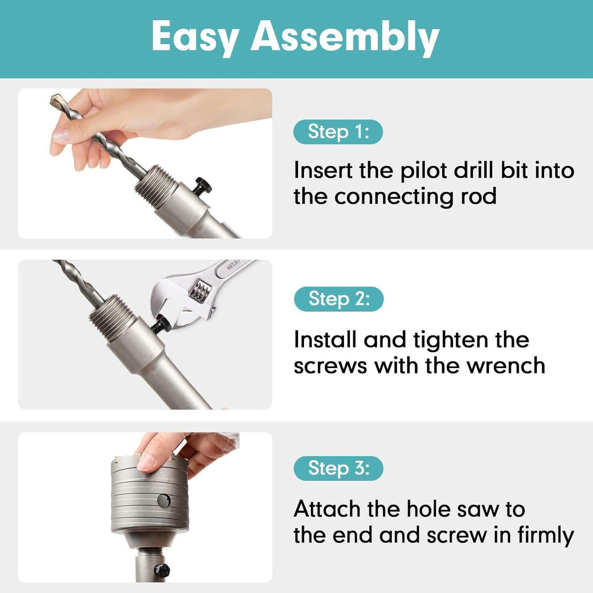 Bohrkronen Set SDS Plus/Max für Beton & Mauerwerk, 5 Größen