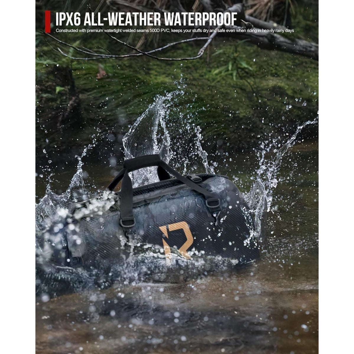 Wasserdichte Motorrad Gepäckrolle 50L – Vielseitige Hecktasche