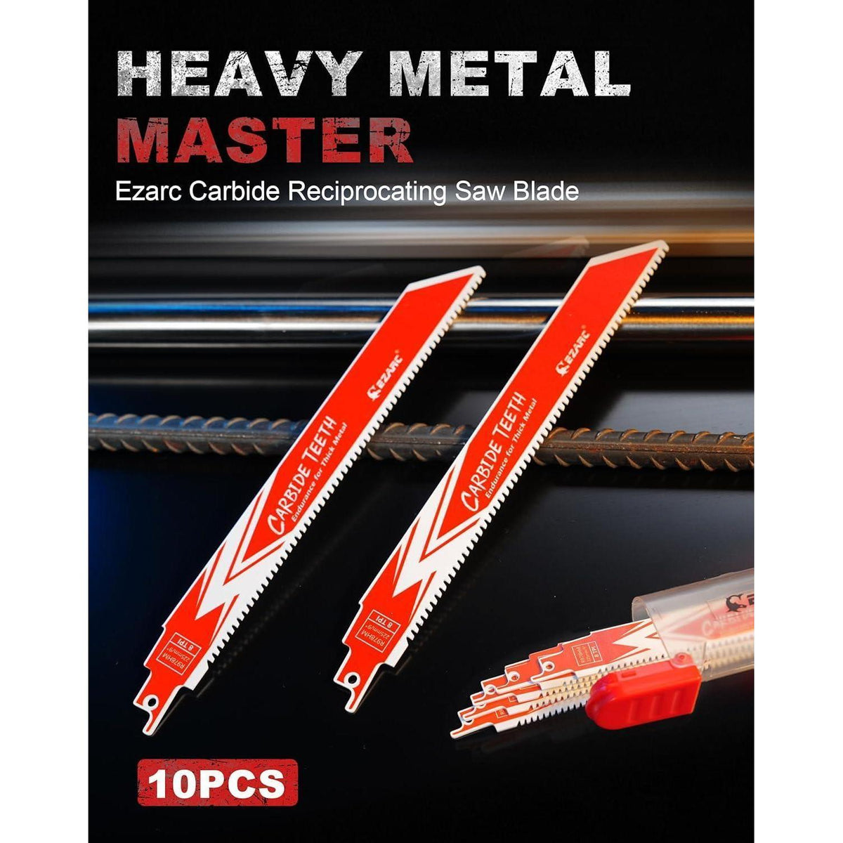 Hartmetall Säbelsägeblätter 10tlg für Metall 225mm 8 TPI