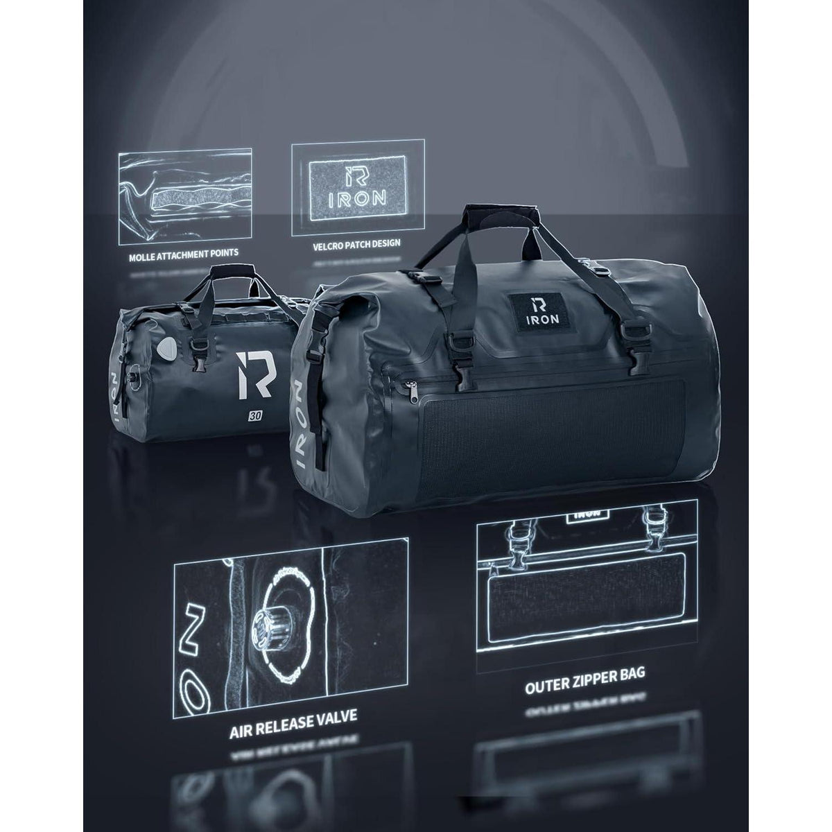 Wasserdichte Motorrad Gepäckrolle 30L – Vielseitige Hecktasche