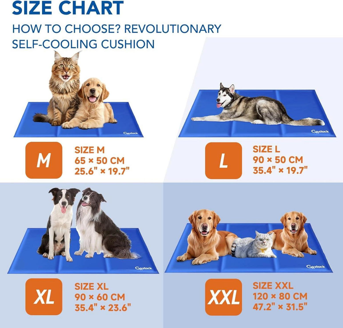 Kühlmatte 2024 Hund Katze selbstkühlende Matte 90×50cm auto geeignet