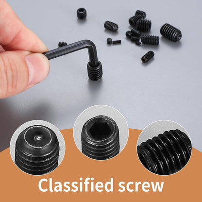 Madenschrauben Set 540tlg. Innensechskant M2-M8 Edelstahl schwarz