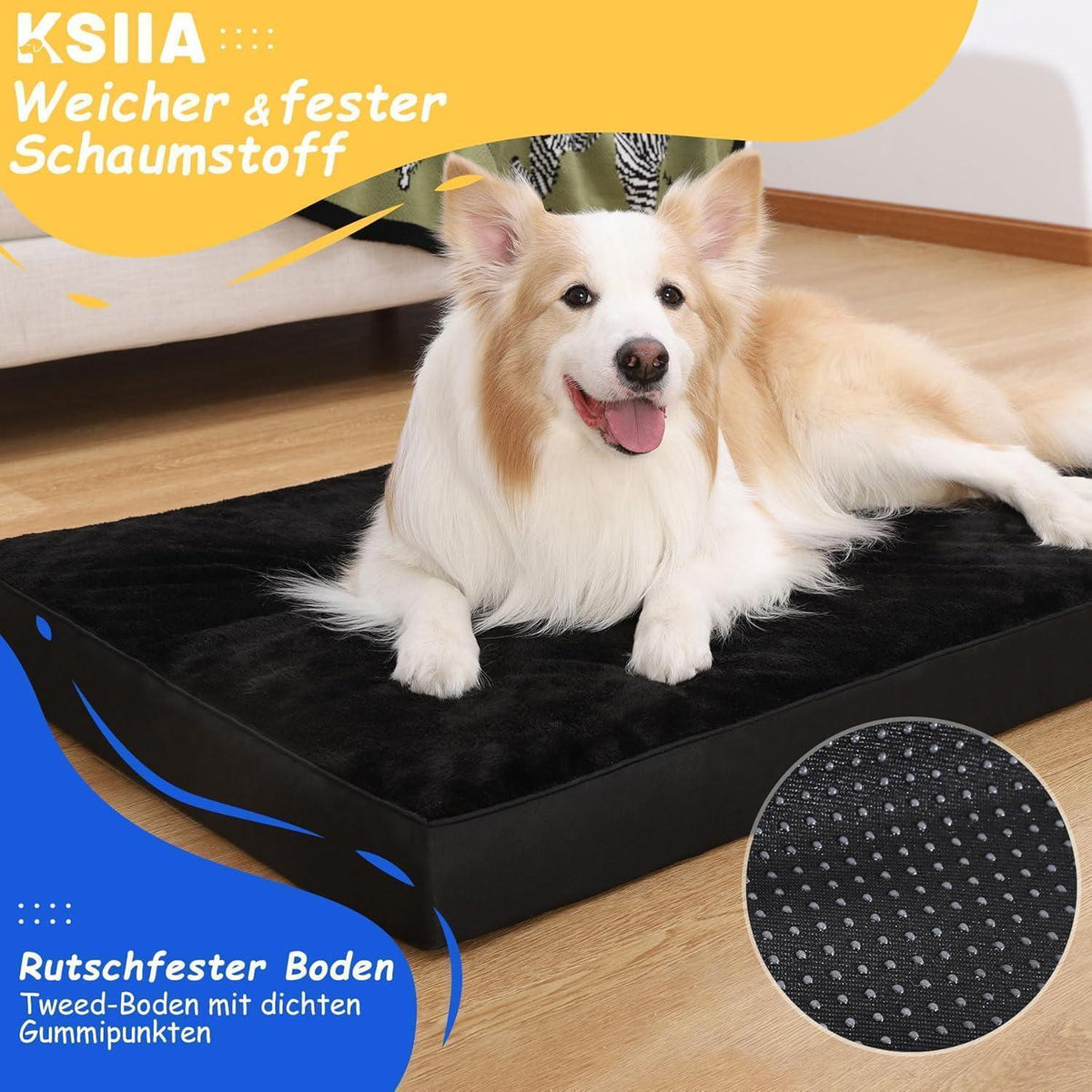 Orthopädisches Hundebett XXL, waschbar, mit abnehmbarem Bezug