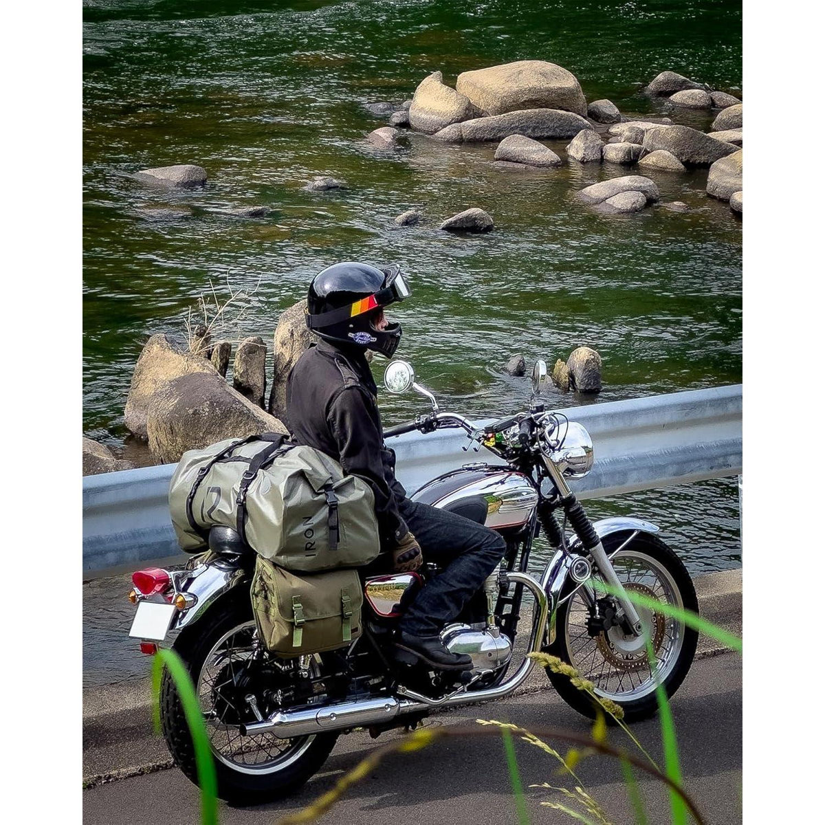 Motorrad Hecktasche 50L wasserdicht – Gepäckrolle für Touring