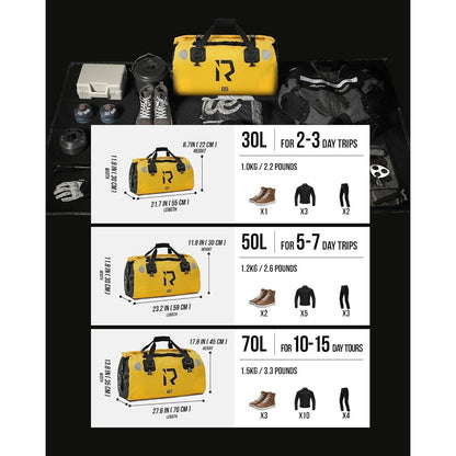 Motorrad Hecktasche 50L wasserdicht mit Rolltop