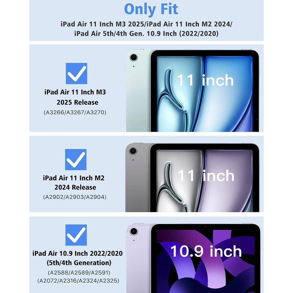 iPad Air 11 Zoll Hülle mit Ständer & Auto Schlaf/Aufwach