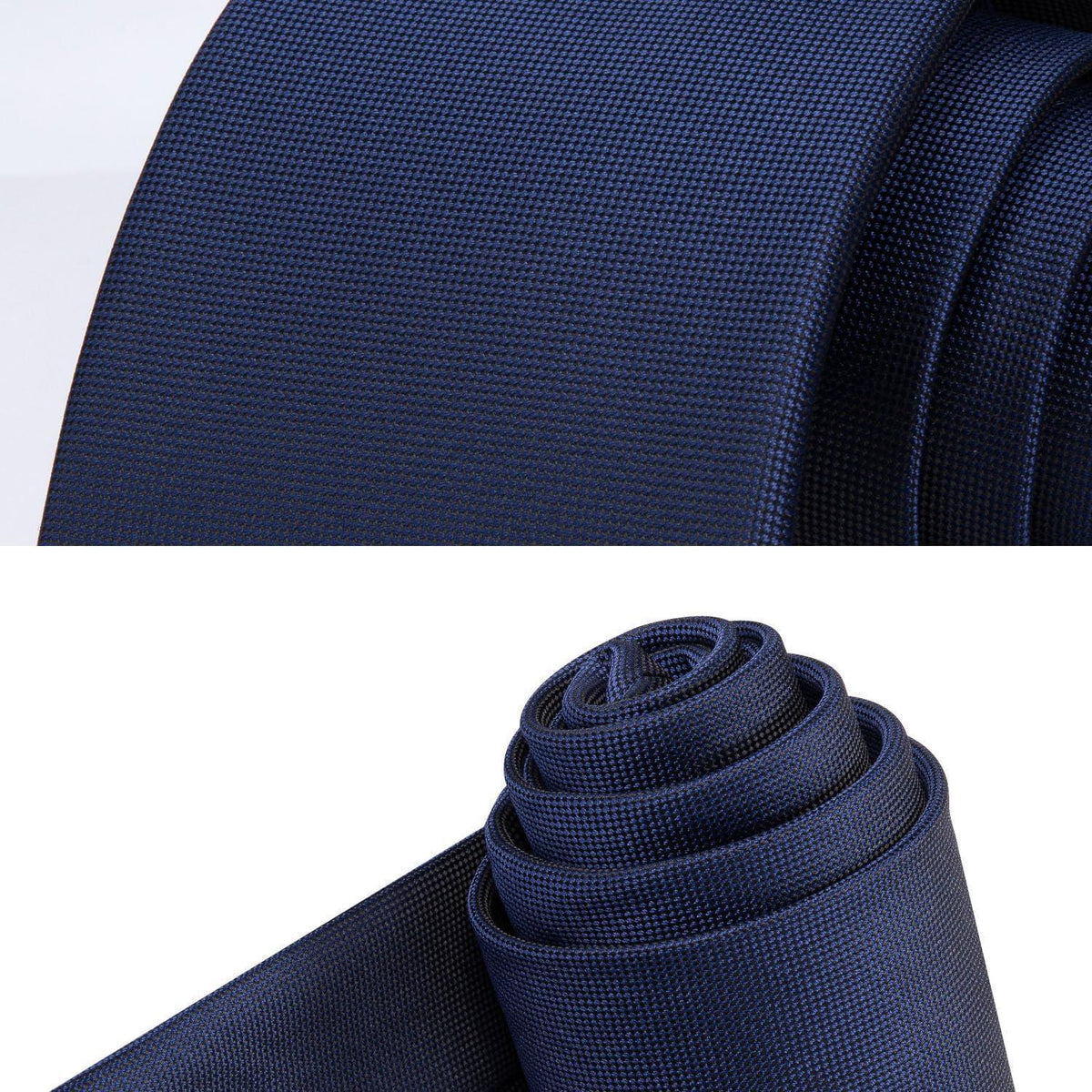 Herren Krawatten Set mit Einstecktuch, Navy Blau