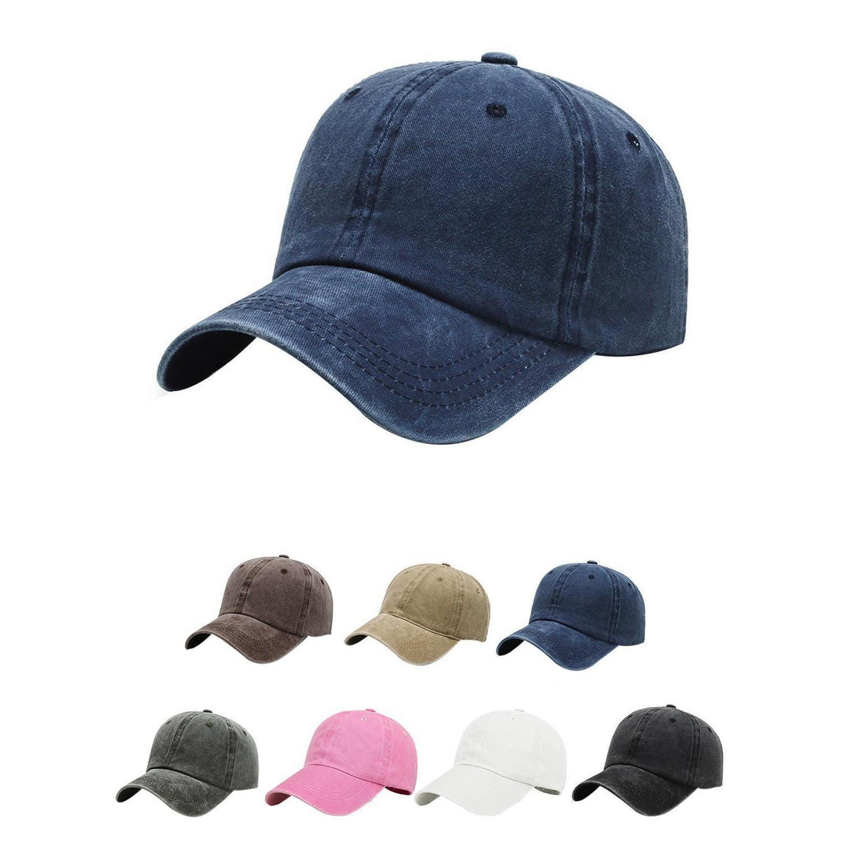 Retro Baseball Cap Unisex – Jeansblau mit Schirm
