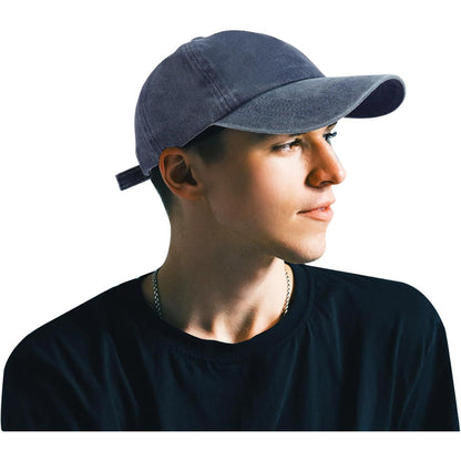 Retro Baseball Cap Unisex – Jeansblau mit Schirm