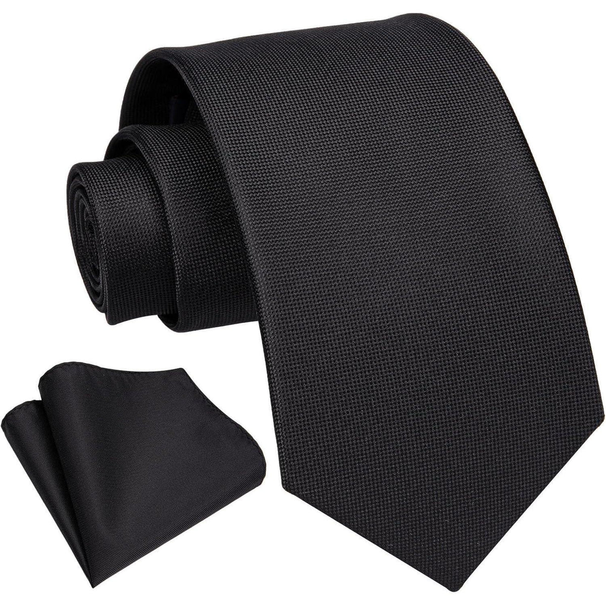Herren Krawatten Set mit Einstecktuch, einfarbig, Business & Hochzeit