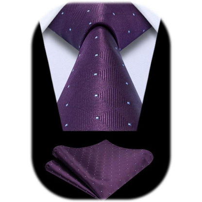 Krawatten-Set Herren Lila mit Einstecktuch, Formell & Business