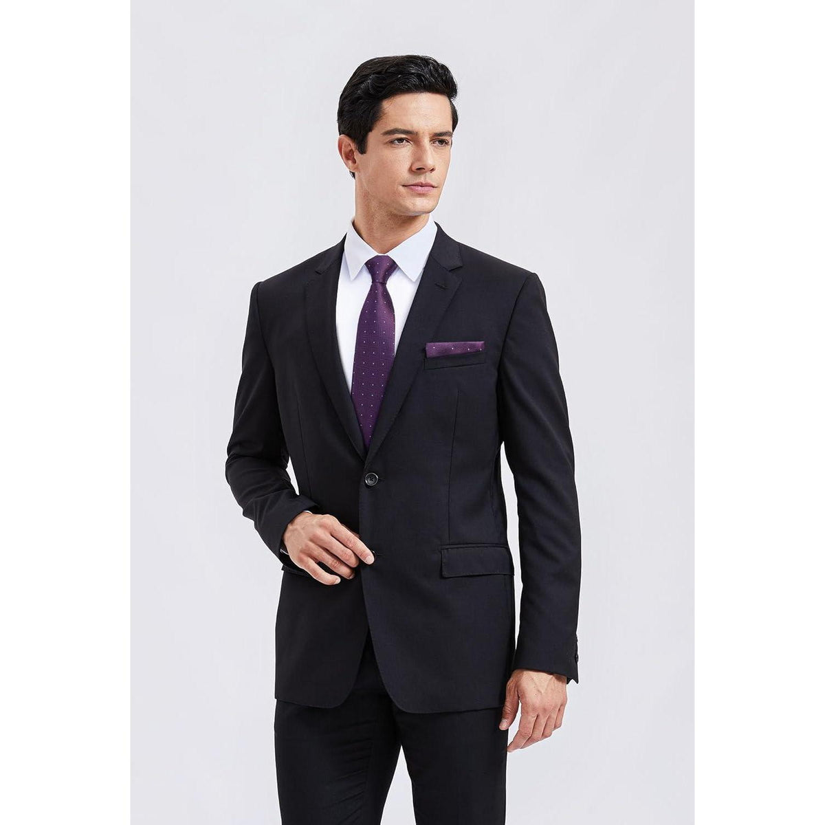Krawatten-Set Herren Lila mit Einstecktuch, Formell & Business