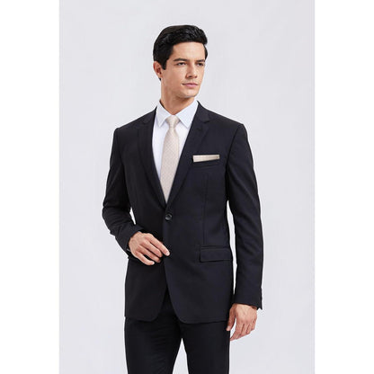 Krawatten-Set Herren mit Einstecktuch, kariert, Champagner