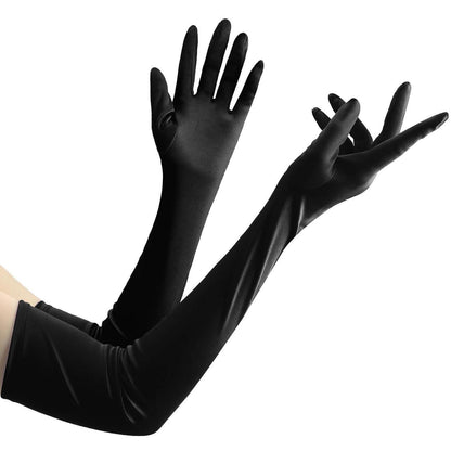 Elegante lange Satin-Handschuhe für Damen