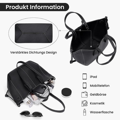 Damen Handtasche Klein Tote Bag Weiches Leder Henkeltasche Braun