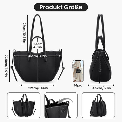 Damen Handtasche Klein Tote Bag Weiche Leder Henkeltaschen Tragetasche