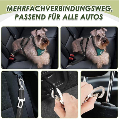 Hundegeschirr Auto Sicherheitsgurt Set – Atmungsaktiv, Grün, S