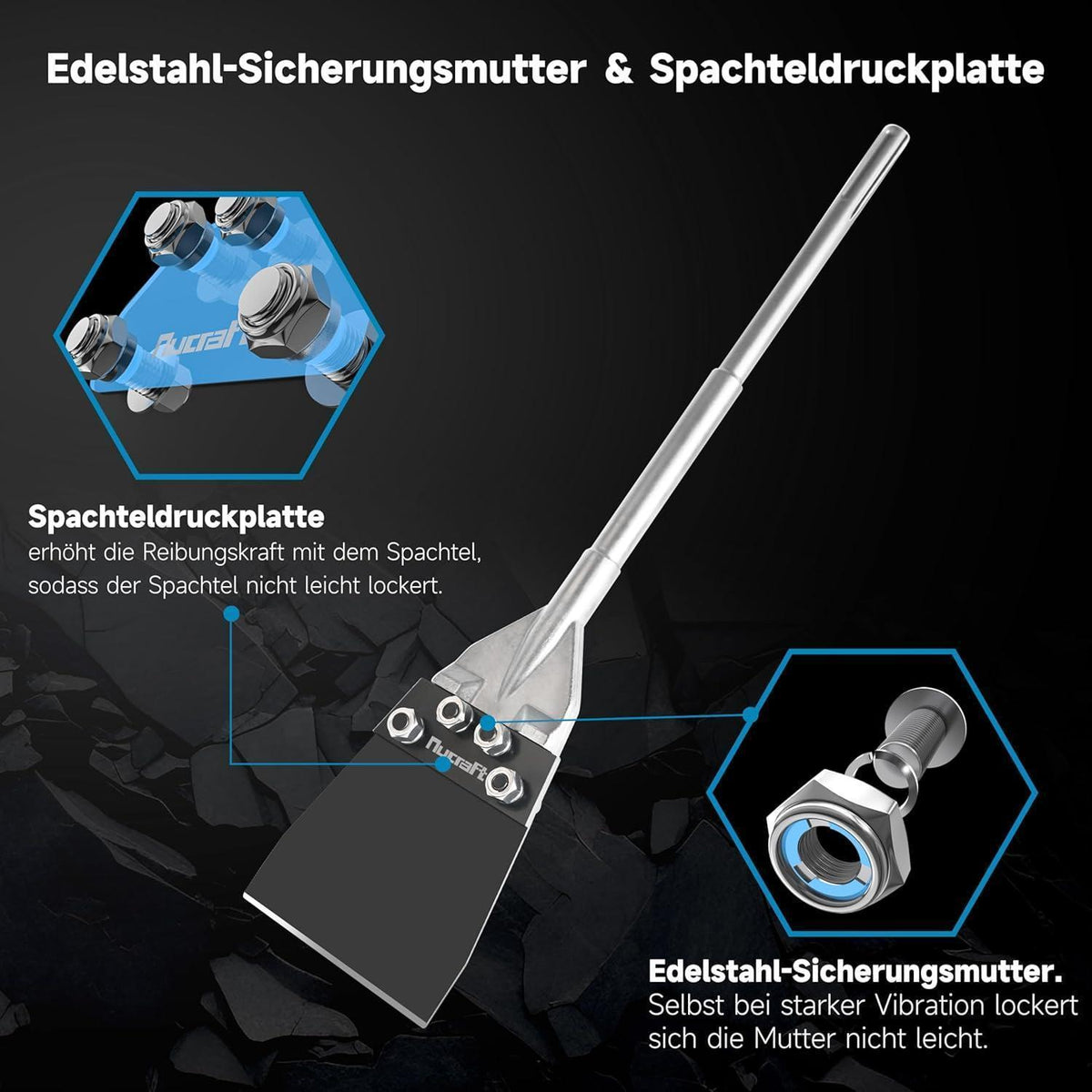 SDS-Max Spachtelmeißel 620mm – Bodenschaber für Klebstoffreste