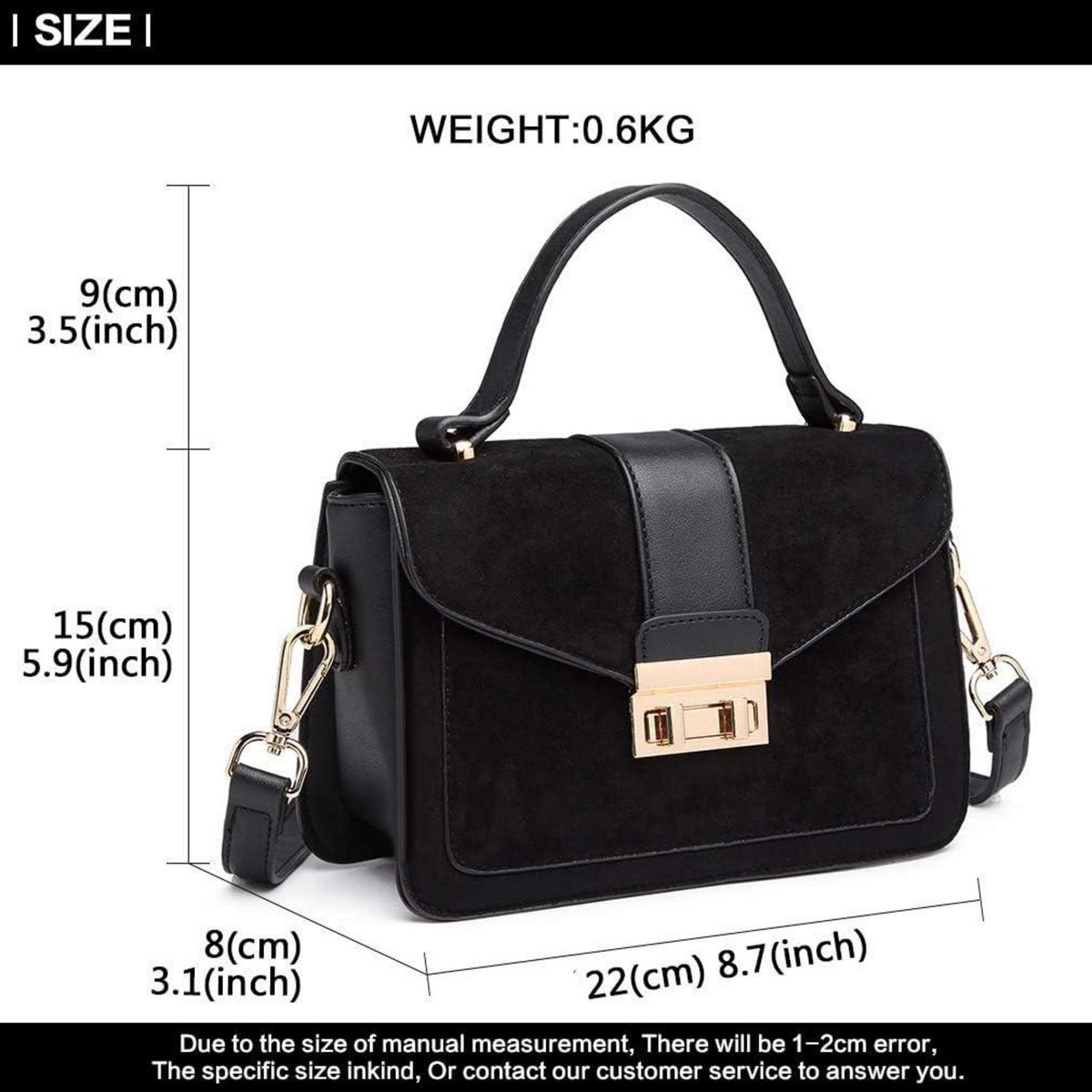 Damen Umhängetasche Vintage Kunstleder Wildleder Crossbody Bag