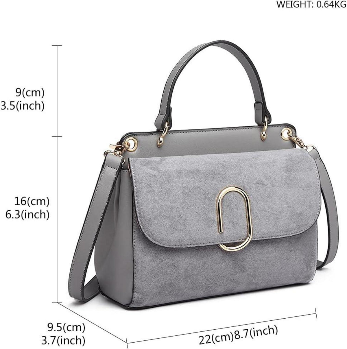 Damen Umhängetasche Vintage Handtasche mit Top-Griff und Kreuz