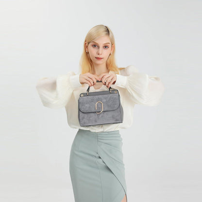Damen Umhängetasche Mittelgroß Top-Griff Kunstleder Wildleder Vintage