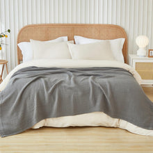 Kingsize Baumwolldecke Musselin Grau 274x229 cm