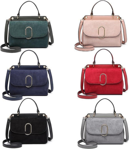 Miss Lulu Damen Umhängetasche Mittelgroß Wildleder Vintage Handtasche
