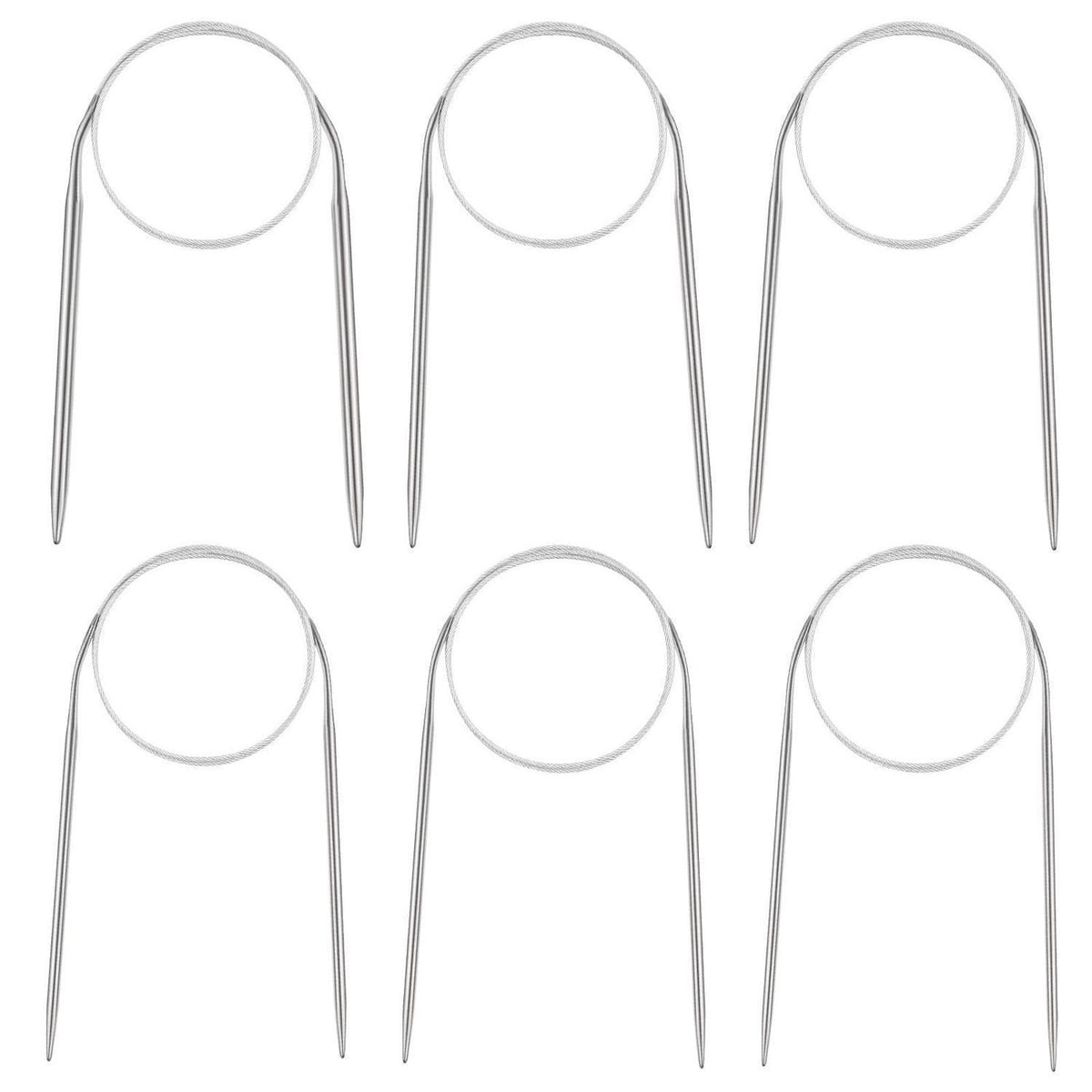 Rundstricknadel Set Edelstahl 80cm – 6 Größen (2,5-5,0mm)