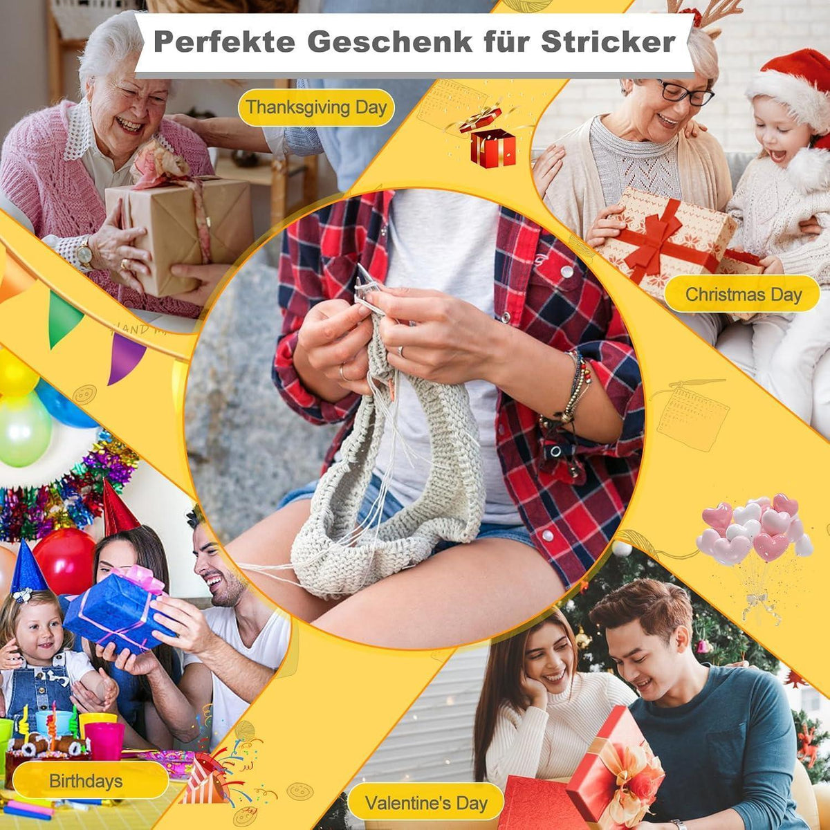 Rundstricknadel Set Edelstahl 80cm – 6 Größen (2,5-5,0mm)