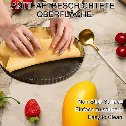 3er-Set Tarteformen mit Hebeboden 22/26/30cm – Antihaftbeschichtet