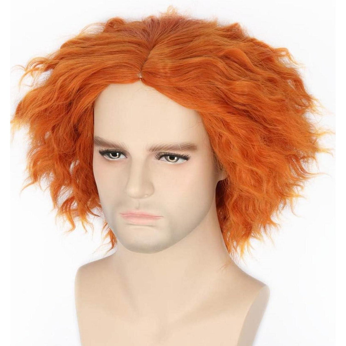 Orange Lockige Perücke für Halloween Cosplay & Karneval
