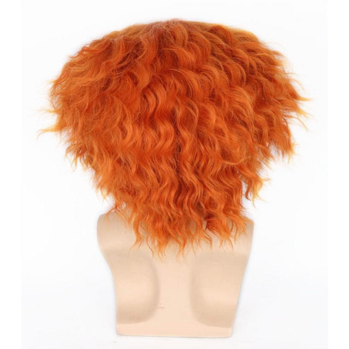 Orange Lockige Perücke für Halloween Cosplay & Karneval