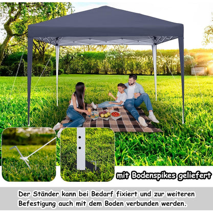 3x3m Faltpavillon mit Seitenteilen – Anthrazit