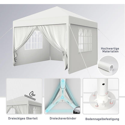 3x6m Partyzelt mit Seitenteilen & Fenstern – Weiß