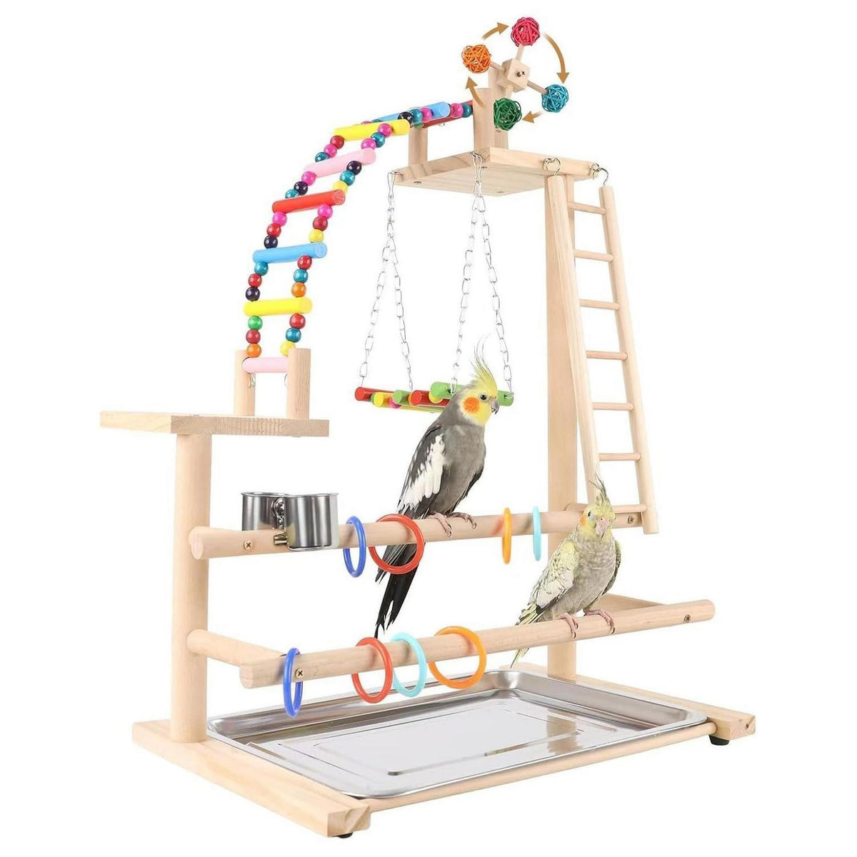 Holz Vogelspielständer für Sittiche & Co. (46x31x70cm)