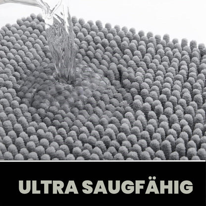 Saugfähige Chenille Fußmatte rutschfest 90x150cm Hellgrau