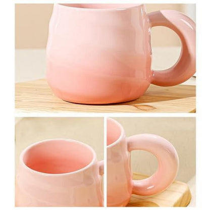 400ml Keramiktasse mit Farbverlauf – Rosa Cappuccino Tasse