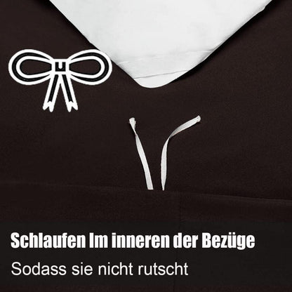 Bettwäsche-Set 4-teilig 155x220 cm Braun Mikrofaser Bügelfrei