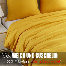 Bettwäsche-Set 4-teilig 155x220 cm Gelb Mikrofaser
