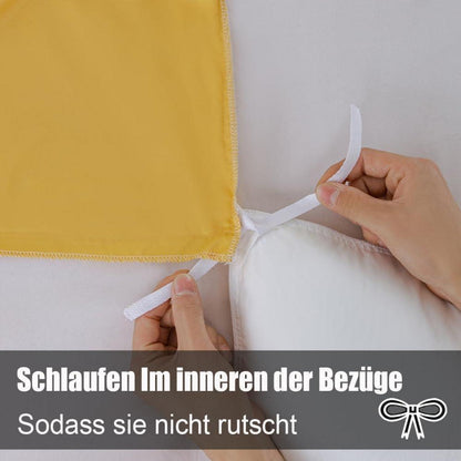 Bettwäsche-Set 4-teilig 155x220 cm Gelb Mikrofaser