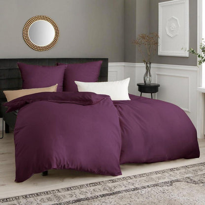 Bettwäsche-Set 4-teilig 155x220 cm Lila Mikrofaser