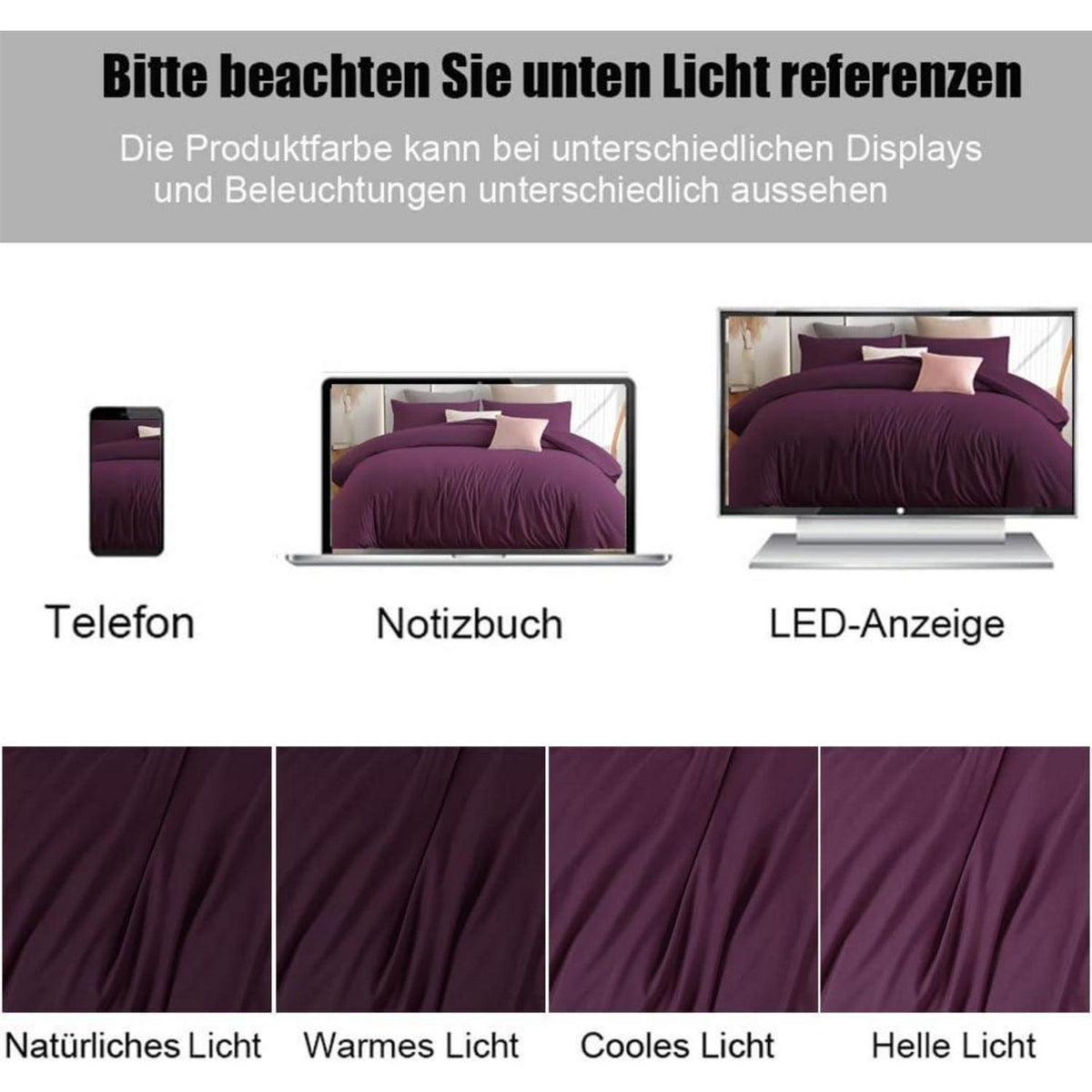Bettwäsche-Set 4-teilig 155x220 cm Lila Mikrofaser